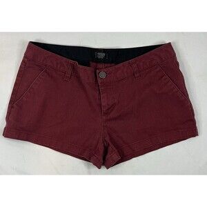 Volcom True To This Shorts Women’s Size 7 Maroon Cotton Blend Casual